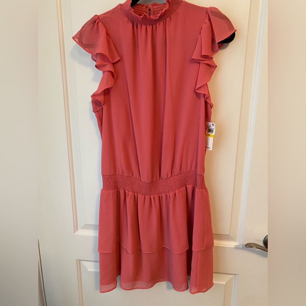1. State Coral Ruffled Blouse